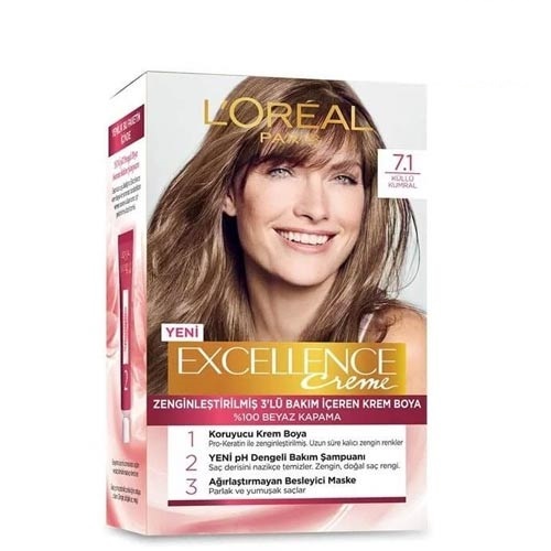 رنگ مو لورآل اکسلانس شماره ۷.۱ – بلوند خاکستری