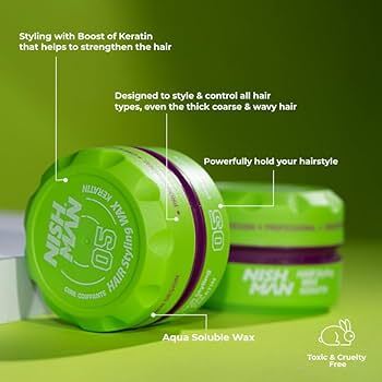 نیش‌من واکس مو شماره ۰۵ KERATIN – حالت‌دهی قوی با تقویت کراتین | برند ترکیه‌ای | Bluebell Shop