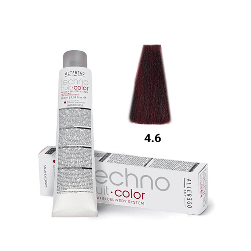 رنگ مو آلترگو تکنو 4.6 بلوطی قرمز Alter Ego Techno Hair Color 4.6 Chestnut Red – Made in Italy رنگ گرم با تهرنگ قرمز، پ