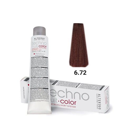 رنگ مو آلترگو تکنو 6.72 بلوند تیره ویولت براق Alter Ego Techno Hair Color 6.72 Violet Iridescent Dark Blonde – Made in I