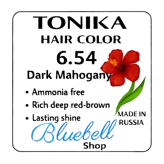  رنگ مو تونیکا شماره 6.54 | ماهگونی تیره بدون آمونیاک با جلوه عمیق و درخشندگی گرم 