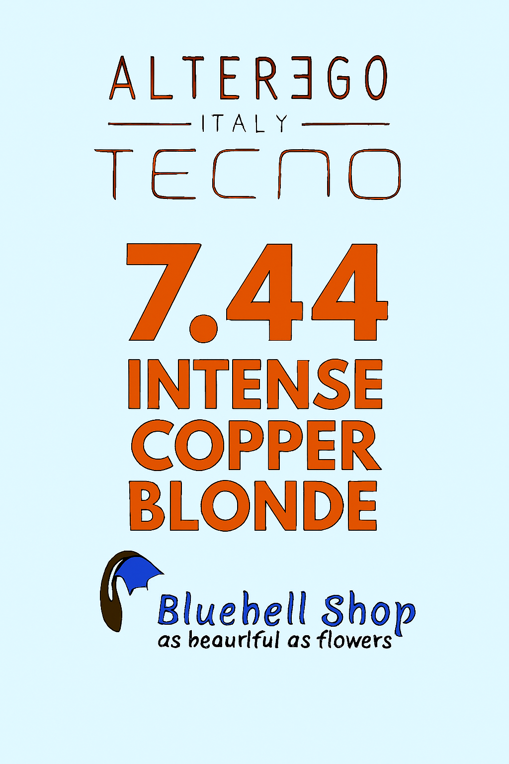 رنگ مو آلترگو تکنو 7.44 بلوند مسی قوی Alter Ego Techno Hair Color 7.44 Intense Copper Blonde – Made in Italy رنگ بلوند م