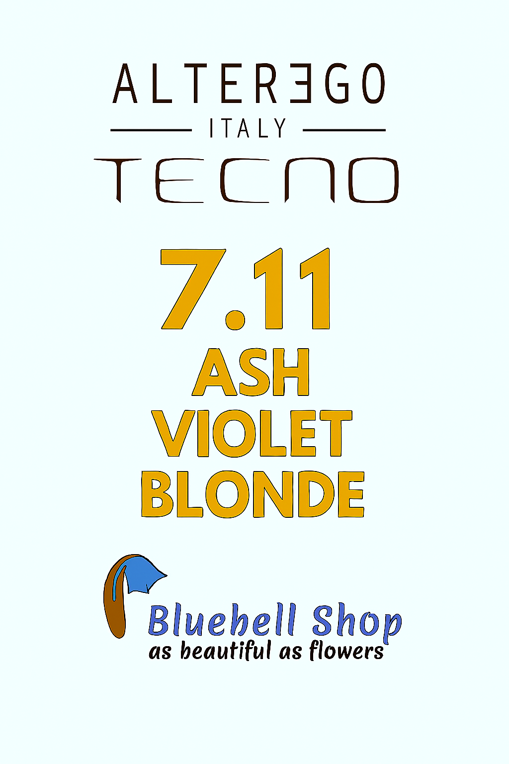  رنگ مو آلترگو تکنو 7.11 بلوند دودی قوی Alter Ego Techno Hair Color 7.11 Intense Ash Blonde – Made in Italy رنگ بلوند متو 