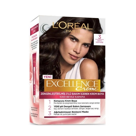 رنگ مو لورآل اکسلانس شماره ۳ – قهوهای تیره