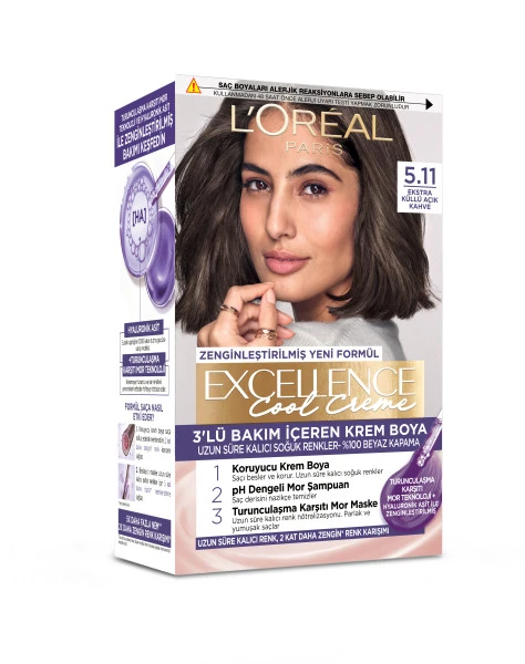 رنگ مو لورآل اکسلانس شماره ۵.۱۱ – قهوهای خاکستری تیره
