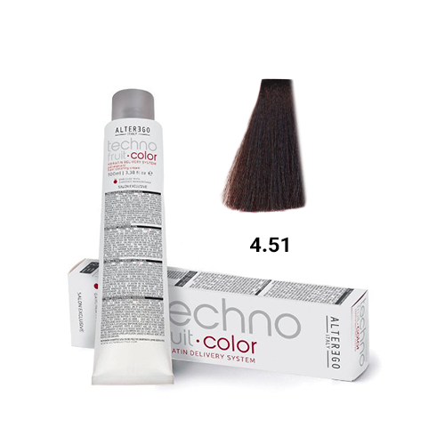 رنگ مو آلترگو تکنو 4.51 بلوطی ماهگونی خاکستری Alter Ego Techno Hair Color 4.51 Chestnut Mahogany Ash – Made in Italy رنگ