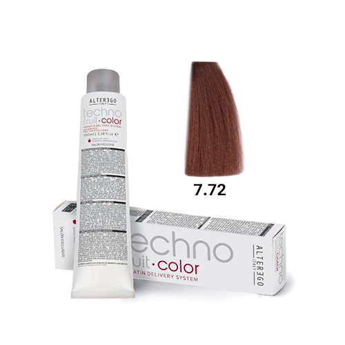  رنگ مو آلترگو تکنو 7.72 بلوند شکلاتی براق Alter Ego Techno Hair Color 7.72 Chocolate Iridescent Blonde – Made in Italy ر 