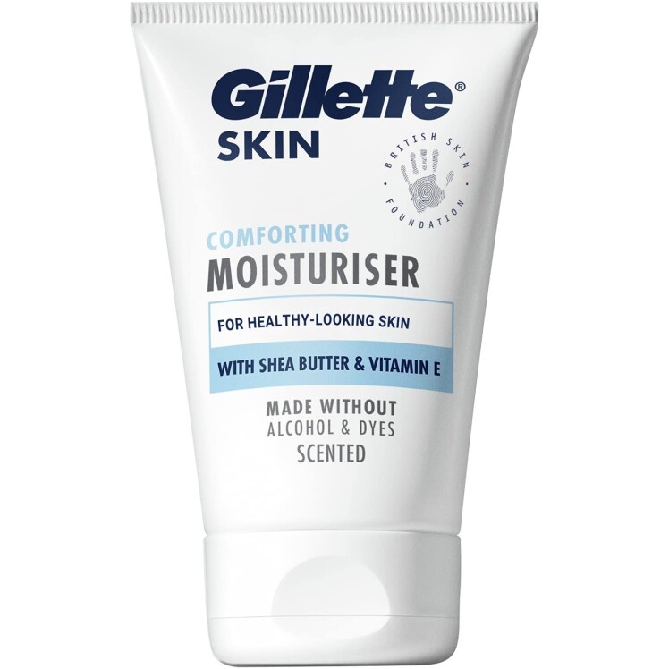ژيلت كر‌م مرطوب‌كننده ۱۰۰ ميل | فاقد الكل | تغذيه با كره شی و ويتامين E | Gillette After Shave Moisturizer with Shea But