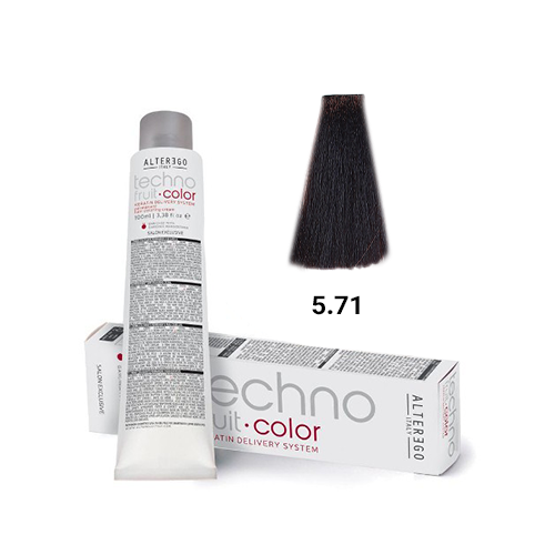 رنگ مو آلترگو تکنو 5.71 شکلاتی خاکستری Alter Ego Techno Hair Color 5.71 Chocolate Ash – Made in Italy رنگ قهوه‌ای شکلاتی