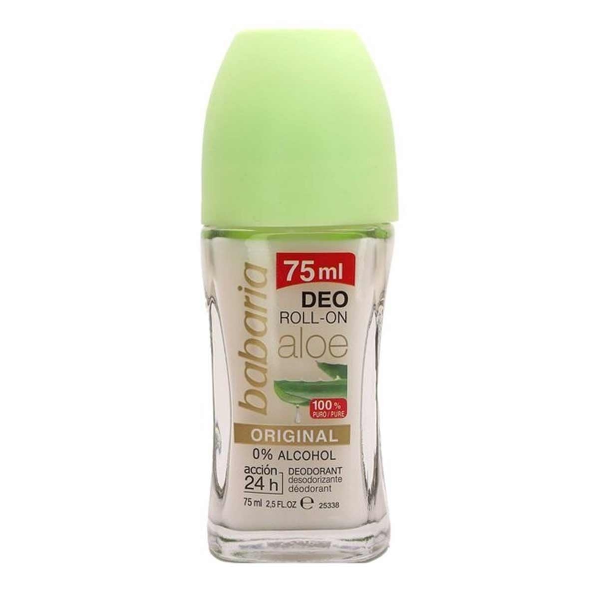  مام رول باباریا آلوئه‌ورا Original – سبز کمرنگ ۷۵ml | ضدتعریق ملایم و خنک | Babaria Aloe Vera Roll-On | Bluebell Shop 