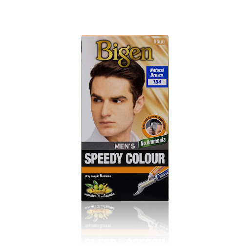 رنگ موی بیگن مردانه شماره ۱۰۴ قهوه‌ای طبیعی (Bigen Men's Hair Colour 104 Natural Brown) | رنگ دائمی بدون آمونیاک ساخت تا