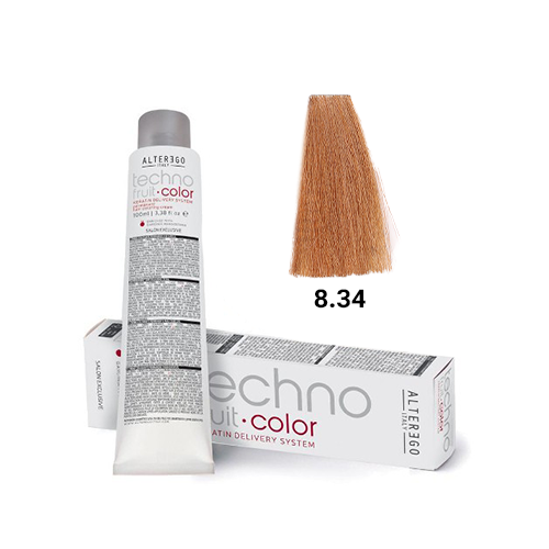 رنگ مو آلترگو تکنو 8.34 بلوند طلایی مسی Alter Ego Techno Hair Color 8.34 Golden Copper Blonde – Made in Italy رنگ بلوند