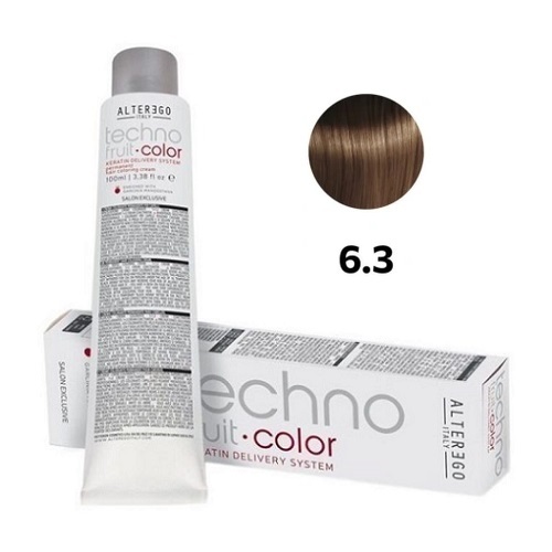 رنگ مو آلترگو تکنو 6.3 بلوند تیره طلایی Alter Ego Techno Hair Color 6.3 Golden Dark Blonde – Made in Italy رنگ بلوند تیر