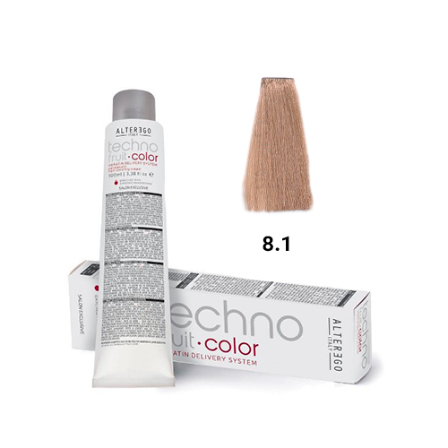  رنگ مو آلترگو تکنو 8.1 بلوند دودی روشن Alter Ego Techno Hair Color 8.1 Light Ash Blonde – Made in Italy رنگ بلوند روشن ب 
