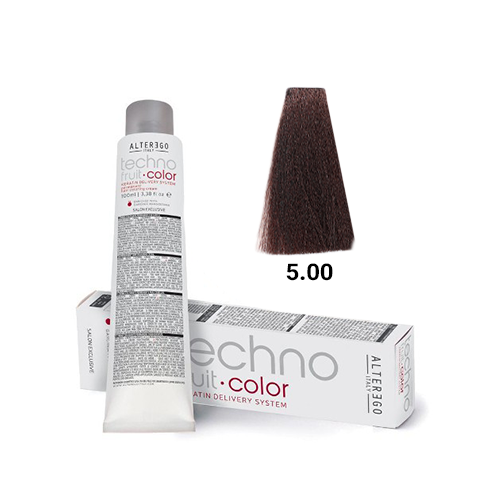 رنگ مو آلترگو تکنو 5.00 بلوطی طبیعی Alter Ego Techno Hair Color 5.00 Natural Chestnut – Made in Italy رنگ قهوه‌ای طبیعی 