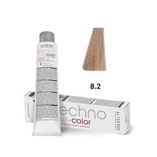  رنگ مو آلترگو تکنو 8.2 بلوند براق Alter Ego Techno Hair Color 8.2 Iridescent Blonde – Made in Italy رنگ بلوند روشن با ان 