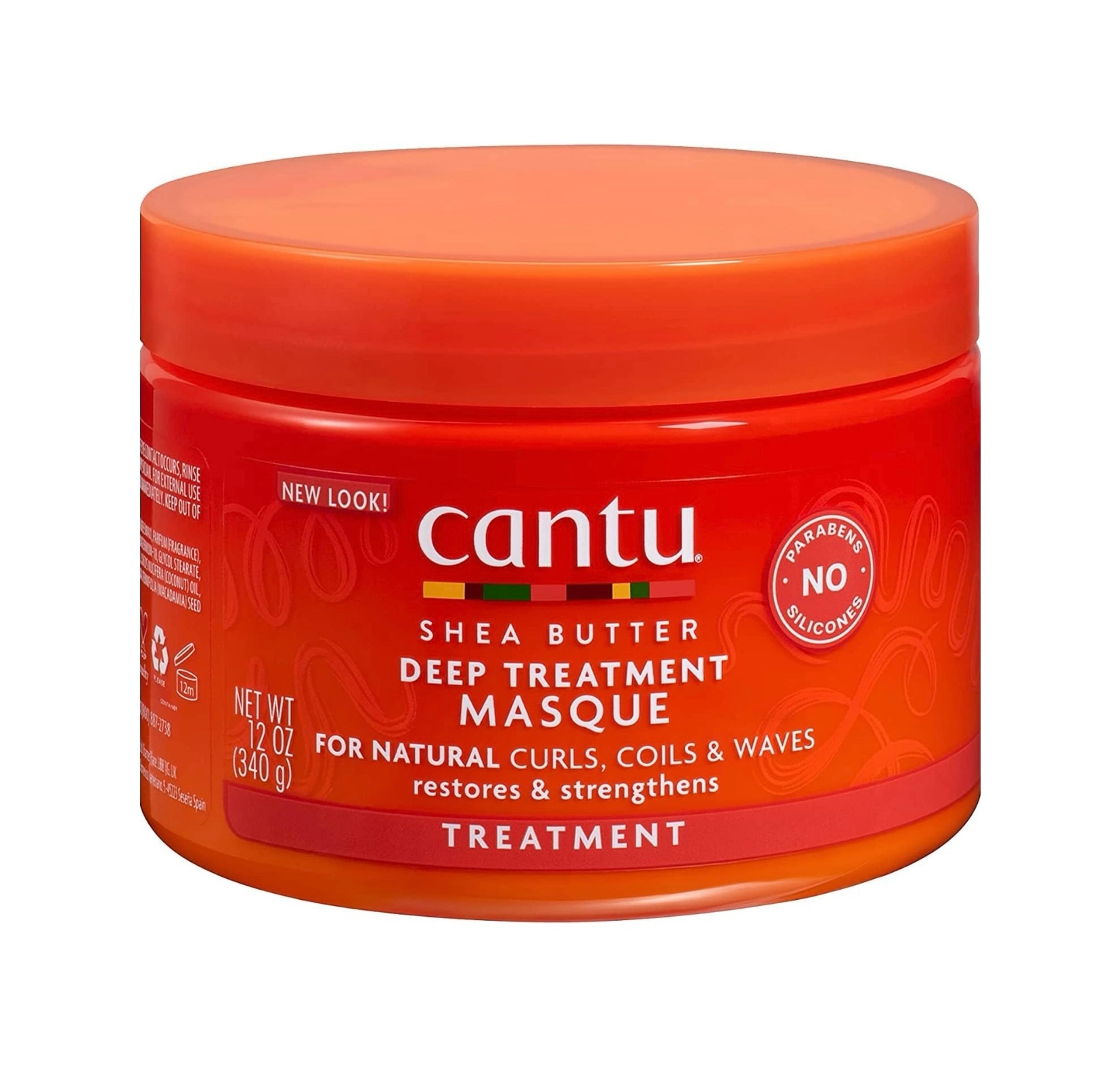  ماسک مو درمانی تقویتی عمیق Cantu مدل Shea Butter حجم ۳۴۰ گرم | ترمیم‌کننده و نرم‌کننده موهای فر | Cantu Deep Treatment M 