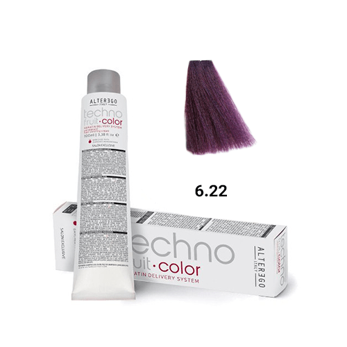  رنگ مو آلترگو تکنو 6.22 بلوند تیره ویولت قوی میکس آماده Alter Ego Techno Hair Color 6.22 Intense Violet Dark Blonde Read 