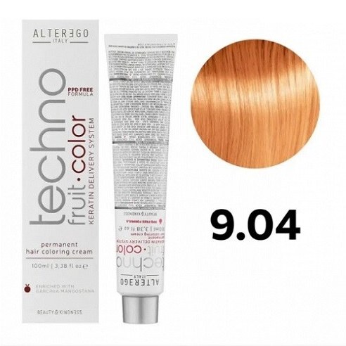 رنگ مو آلترگو تکنو 9.04 بلوند طبیعی مسی Alter Ego Techno Hair Color 9.04 Natural Copper Blonde – Made in Italy رنگ بلوند