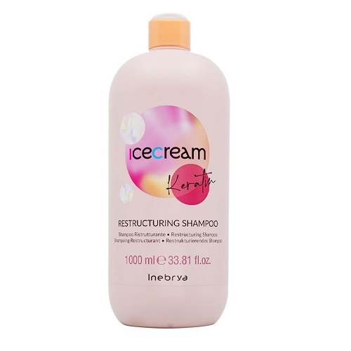 شامپو کراتین بازسازی‌کننده اینبریا – حجم ۱۰۰۰ میل | ترمیم عمیق و لطافت حرفه‌ای