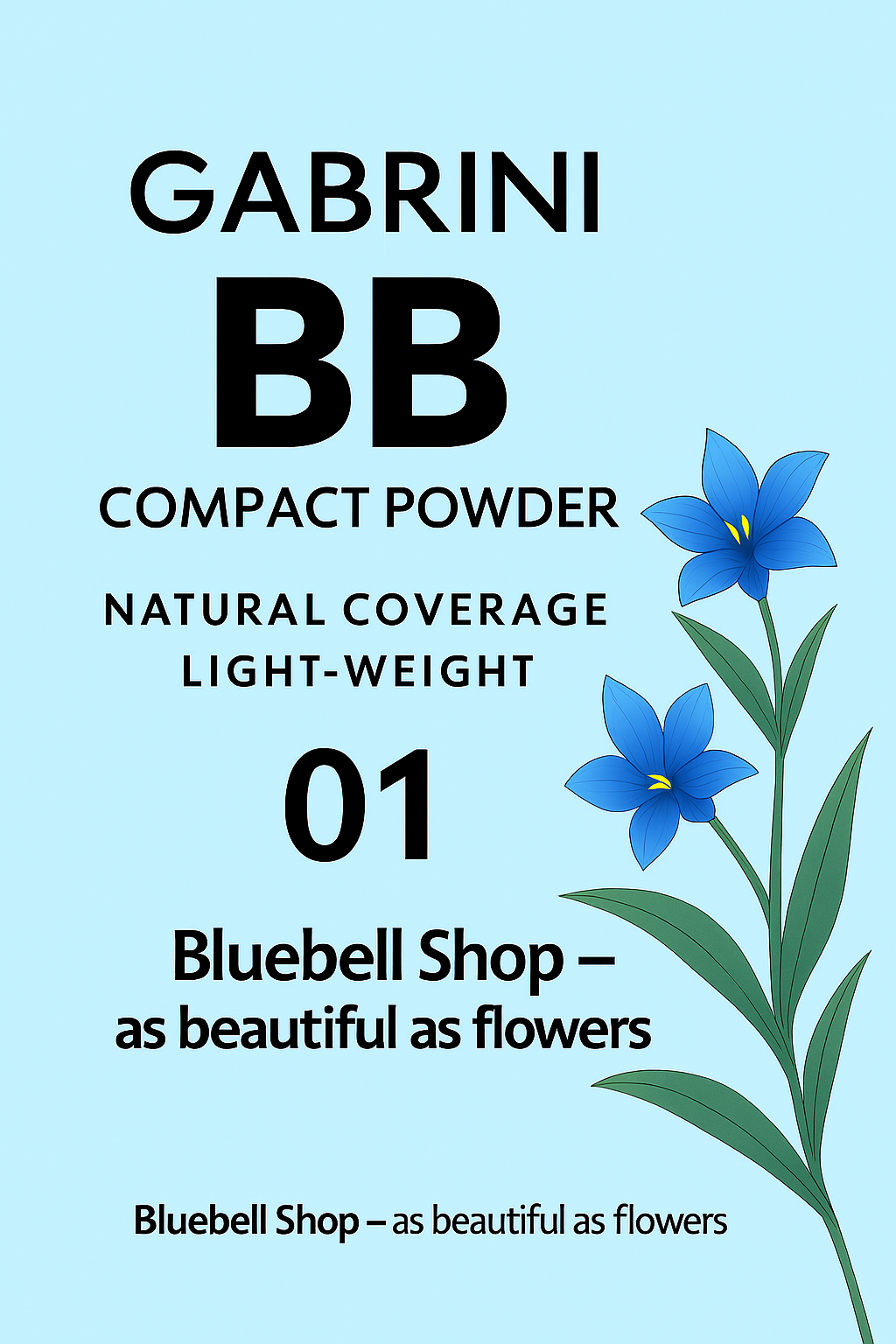 پنکک بیبی گابرینی شماره 01 (Gabrini BB Compact Powder 01) | پوشش سبک و طبیعی برای آرایش روزانه
