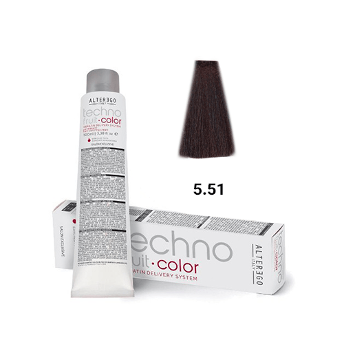 رنگ مو آلترگو تکنو 5.51 بلوطی خاکستری قوی Alter Ego Techno Hair Color 5.51 Intense Ash Chestnut – Made in Italy رنگ قهوه