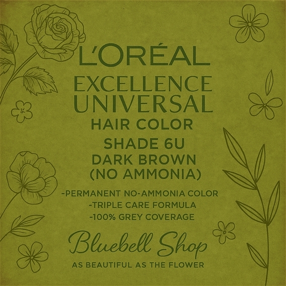  رنگ مو لورآل اکسلانس یونیورسال شماره ۶U – قهوه‌ای تیره بدون آمونیاک 