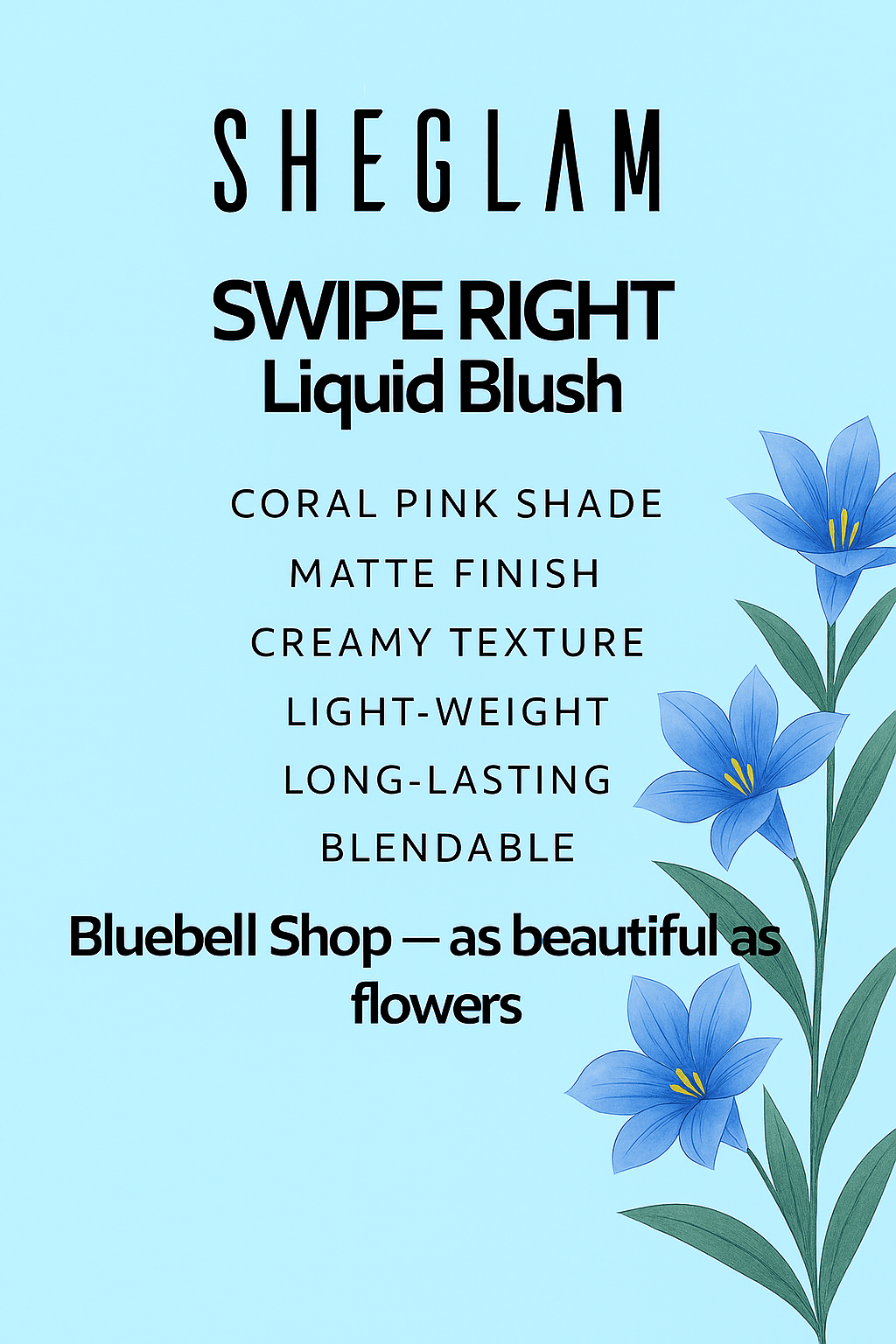  رژگونه مایع شیگلم مدل Swipe Right | رنگ صورتی مرجانی با جلوه مات | SHEGLAM Liquid Blush Swipe Right 