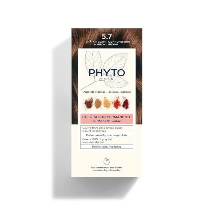 رنگ موی فیتو بدون آمونیاک گیاهی شماره ۵.۷ قهوهای روشن بلوطی (PHYTO Phytocolor 5.7 Light Chestnut Brown) | رنگ دائمی گیا