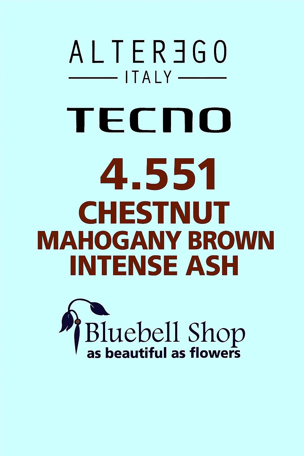  رنگ مو آلترگو تکنو 4.551 بلوطی قهوه‌ای ماهگونی قوی خاکستری Alter Ego Techno Hair Color 4.551 Chestnut Mahogany Brown Int 