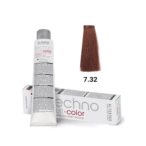 رنگ مو آلترگو تکنو 7.32 بلوند طلایی براق Alter Ego Techno Hair Color 7.32 Golden Iridescent Blonde – Made in Italy رنگ ب