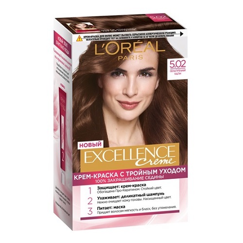  رنگ مو لورآل اکسلانس شماره ۵.۰۲ – قهوه‌ای سرد طبیعی 