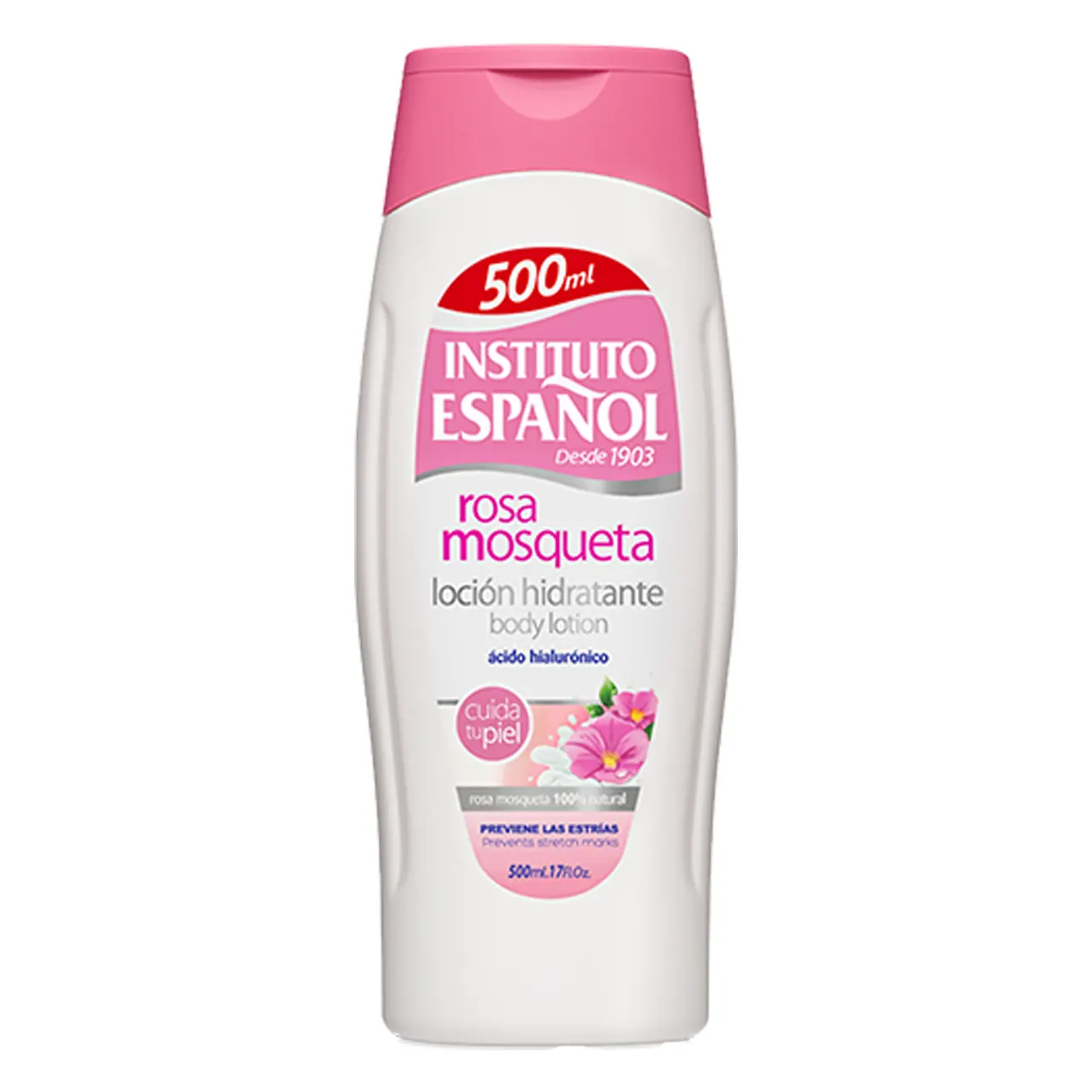لوسیون بدن اسپانول مدل Rosa رز حجم ۵۰۰ میل | نرمکننده و تغذیهکننده پوست | Instituto Español Rosa Body Lotion