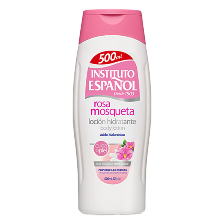 لوسیون بدن اسپانول مدل Rosa رز حجم ۵۰۰ میل | نرم‌کننده و تغذیه‌کننده پوست | Instituto Español Rosa Body Lotion