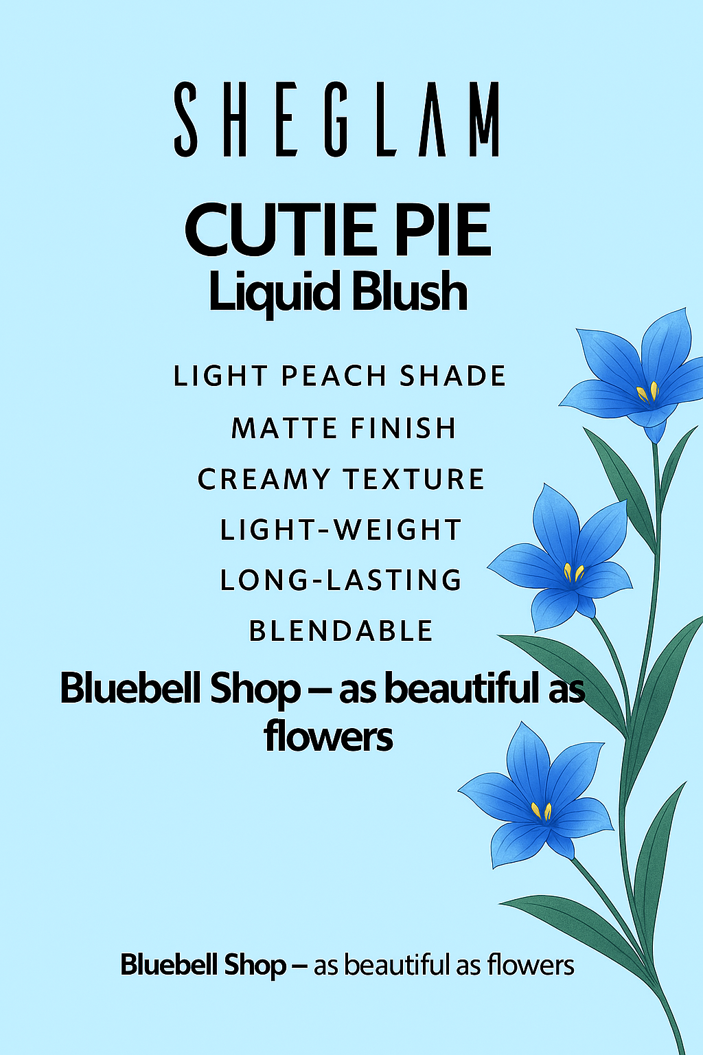 رژگونه مایع شیگلم مدل کاتی پای (Cutie Pie) | رنگ هلویی روشن با جلوه مات | SHEGLAM Liquid Blush Cutie Pie