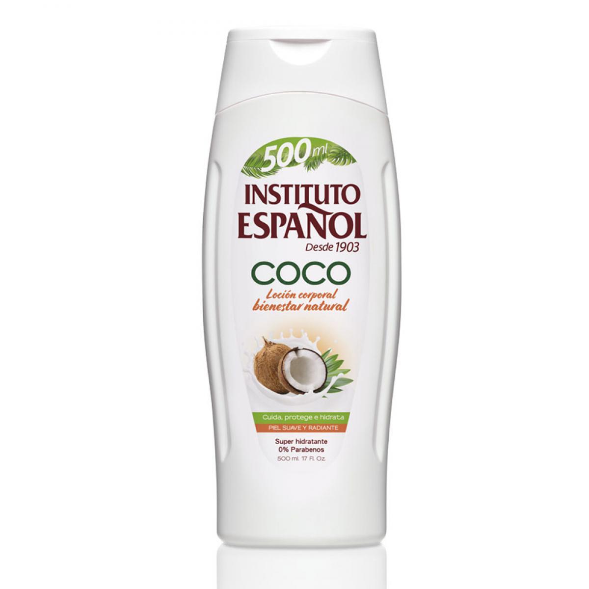 لوسیون بدن اسپانول مدل COCO حجم ۵۰۰ میل | مرطوبکننده و نرمکننده پوست | Instituto Español Coco Body Lotion