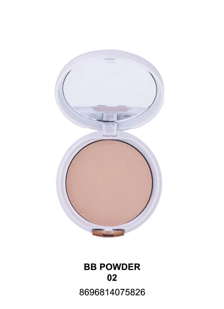 پنکک بی‌بی گابرینی شماره ۰۲ (Gabrini BB Compact Powder 02) | پوشش طبیعی و جلوه مات برای پوست متوسط