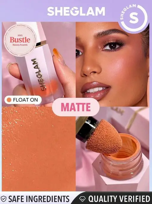  رژگونه مایع شیگلم مدل Float On | رنگ هلویی-بژ ملایم با جلوه مات | SHEGLAM Liquid Blush Float On 