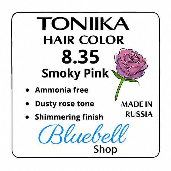 رنگ مو تونیکا شماره 8.35 | صورتی دودی بدون آمونیاک با جلوه لطیف و فانتزی مدرن