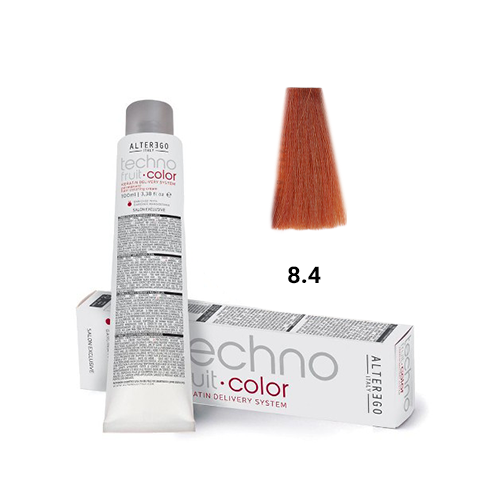 رنگ مو آلترگو تکنو 8.4 بلوند مسی طلایی Alter Ego Techno Hair Color 8.4 Copper Golden Blonde – Made in Italy رنگ بلوند رو
