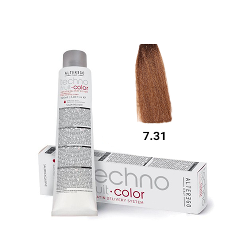 رنگ مو آلترگو تکنو 7.31 بلوند طلایی دودی Alter Ego Techno Hair Color 7.31 Golden Ash Blonde – Made in Italy رنگ بلوند مت