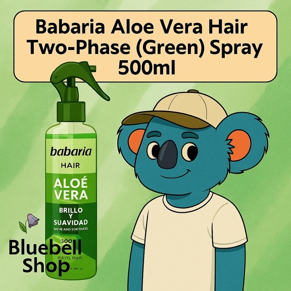 اسپری دو فاز مو باباریا Babaria مدل Aloe Vera (سبز) 500ml | Bluebell Shop