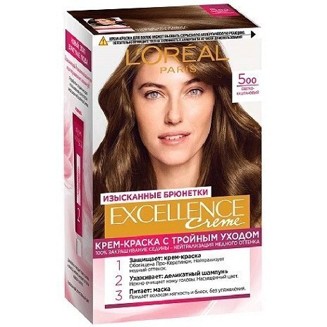 رنگ مو لورآل اکسلانس شماره ۵.۰۰ – قهوه‌ای تیره طبیعی