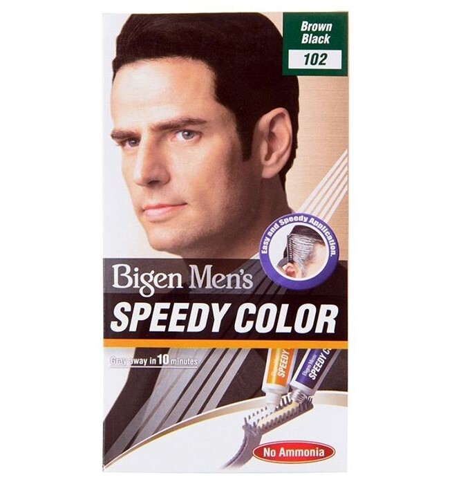 رنگ مو مردانه بیگن مدل Speedy Colour شماره 102 | قهوه‌ای مشکی | بدون آمونیاک | ساخت ژاپن