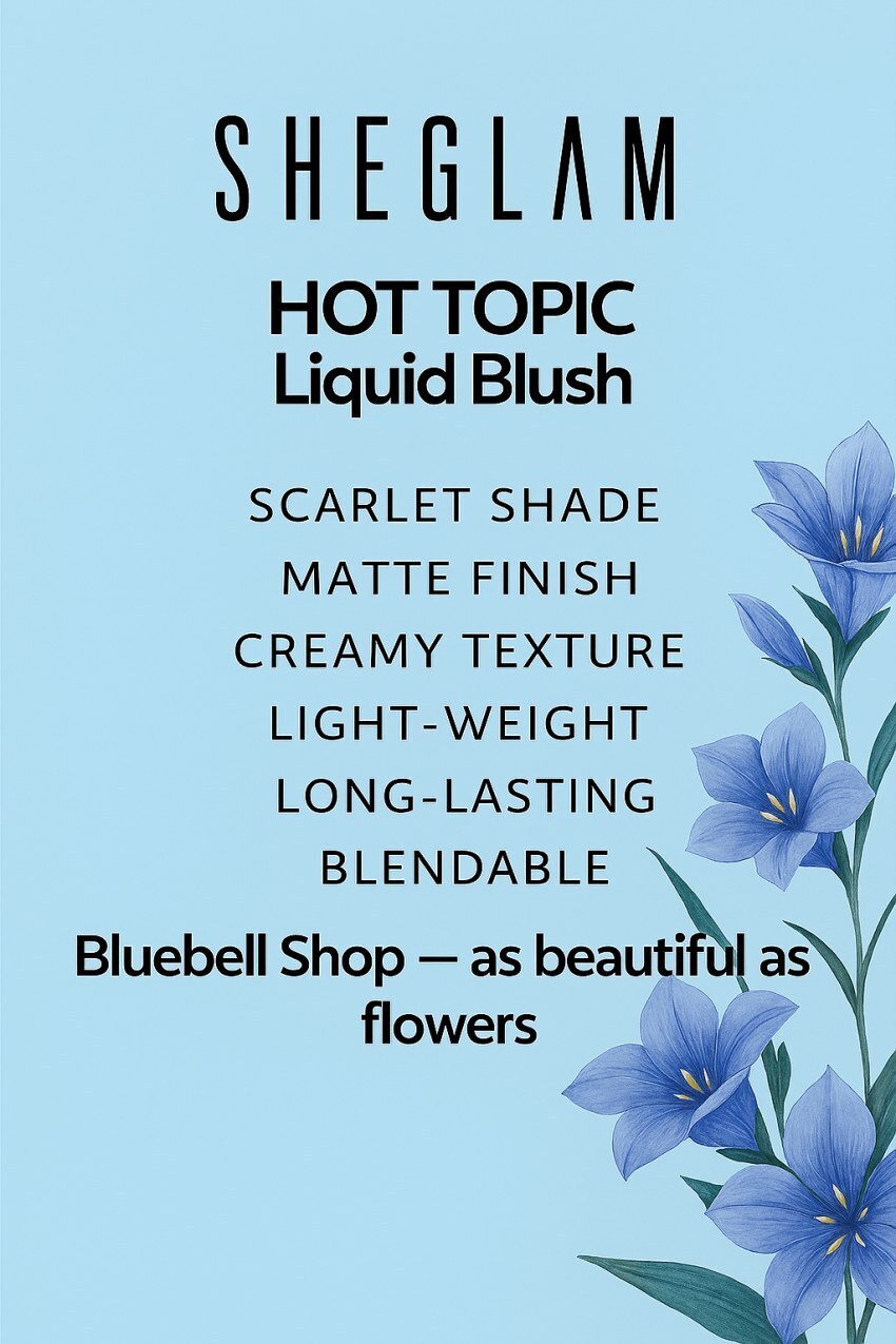رژگونه مایع شیگلم مدل Hot Topic | رنگ قرمز اسکارلت با جلوه مات | SHEGLAM Liquid Blush Hot Topic