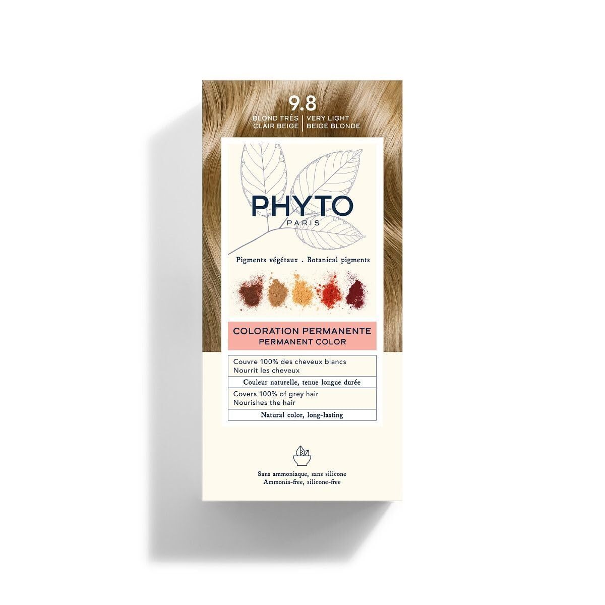  رنگ موی فیتو بدون آمونیاک گیاهی شماره ۹.۸ بلوند بژ خیلی روشن (PHYTO Phytocolor 9.8 Very Light Beige Blonde) | رنگ دائمی 