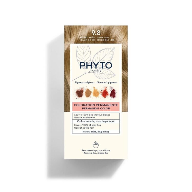 رنگ موی فیتو بدون آمونیاک گیاهی شماره ۹.۸ بلوند بژ خیلی روشن (PHYTO Phytocolor 9.8 Very Light Beige Blonde) | رنگ دائمی
