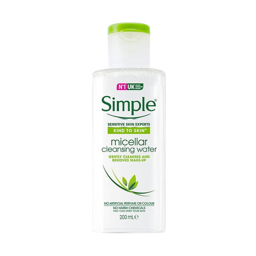 میسلار واتر سیمپل ۲۰۰ میل | پاک‌کننده ملایم مناسب انواع پوست | Simple Micellar Cleansing Water