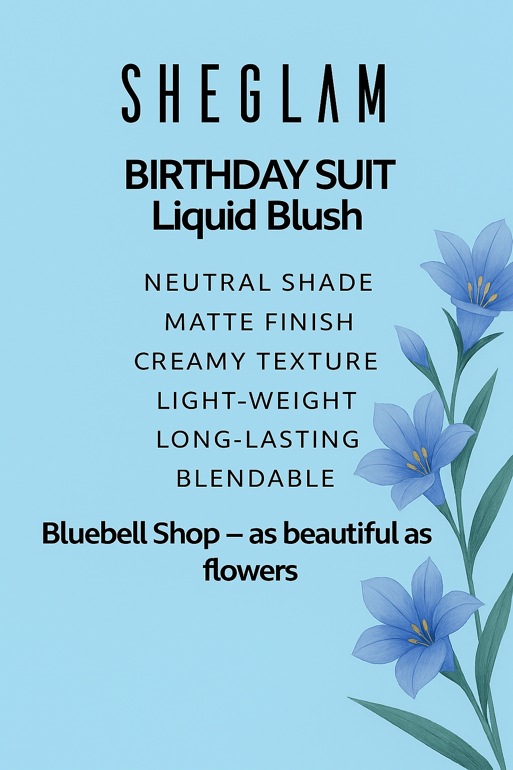 رژگونه مایع شیگلم مدل Birthday Suit | رنگ نود طبیعی با جلوه مات | SHEGLAM Liquid Blush Birthday Suit