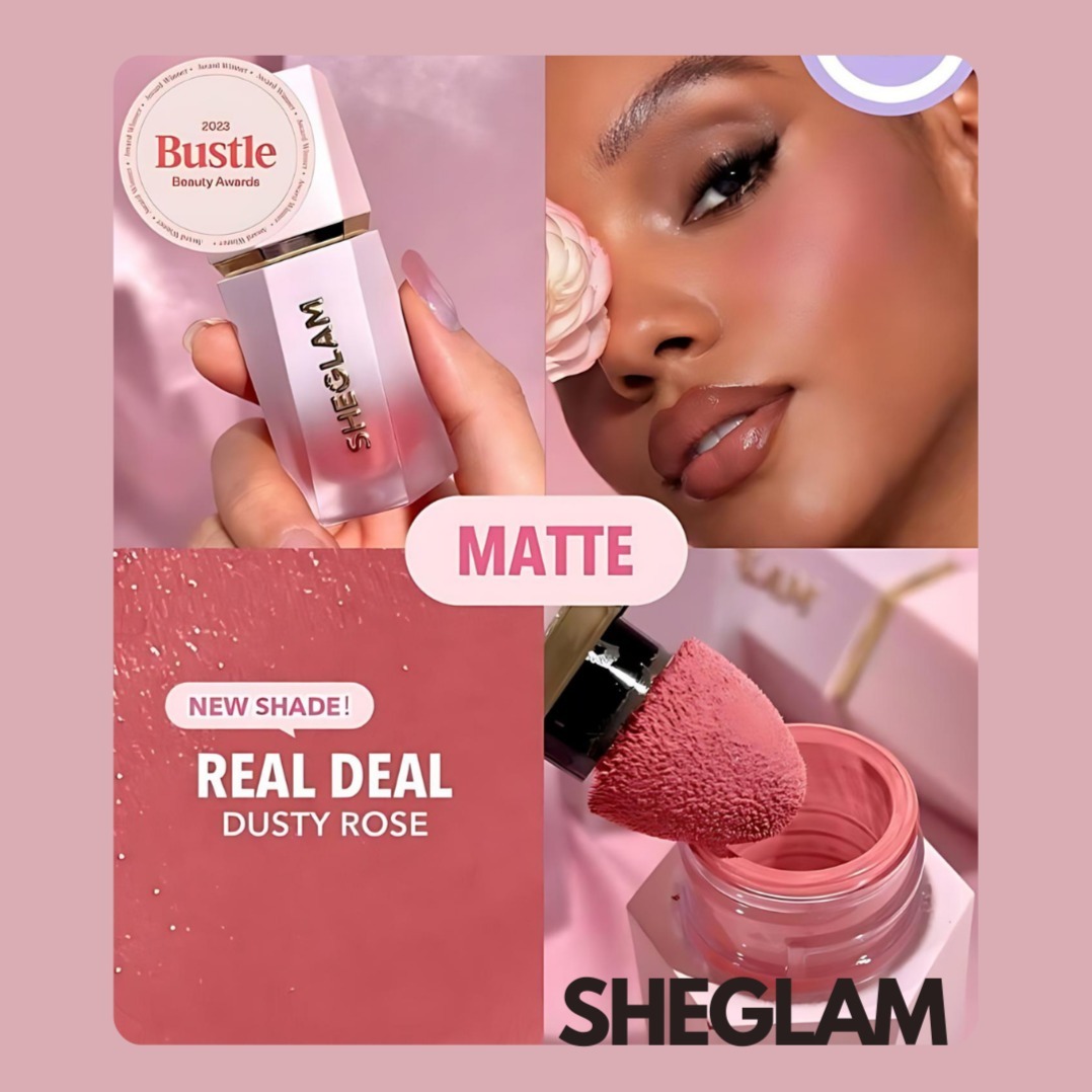  رژگونه مایع شیگلم مدل Real Deal | رنگ زردآلویی گرم با جلوه مات | SHEGLAM Liquid Blush Real Deal 